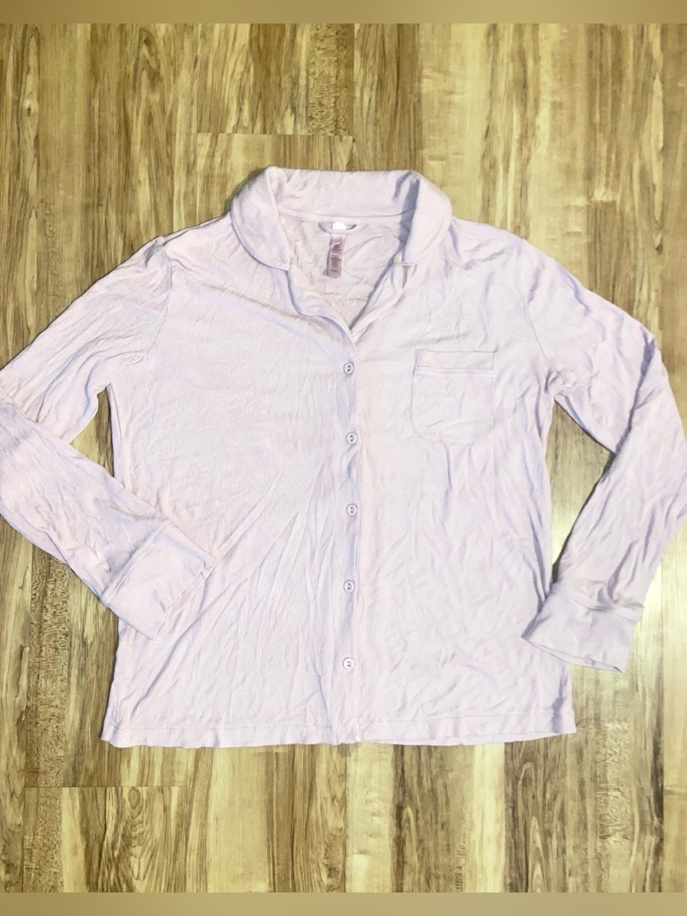 SKIMS Pale Pink Button-Down Long Sleeve Shirt